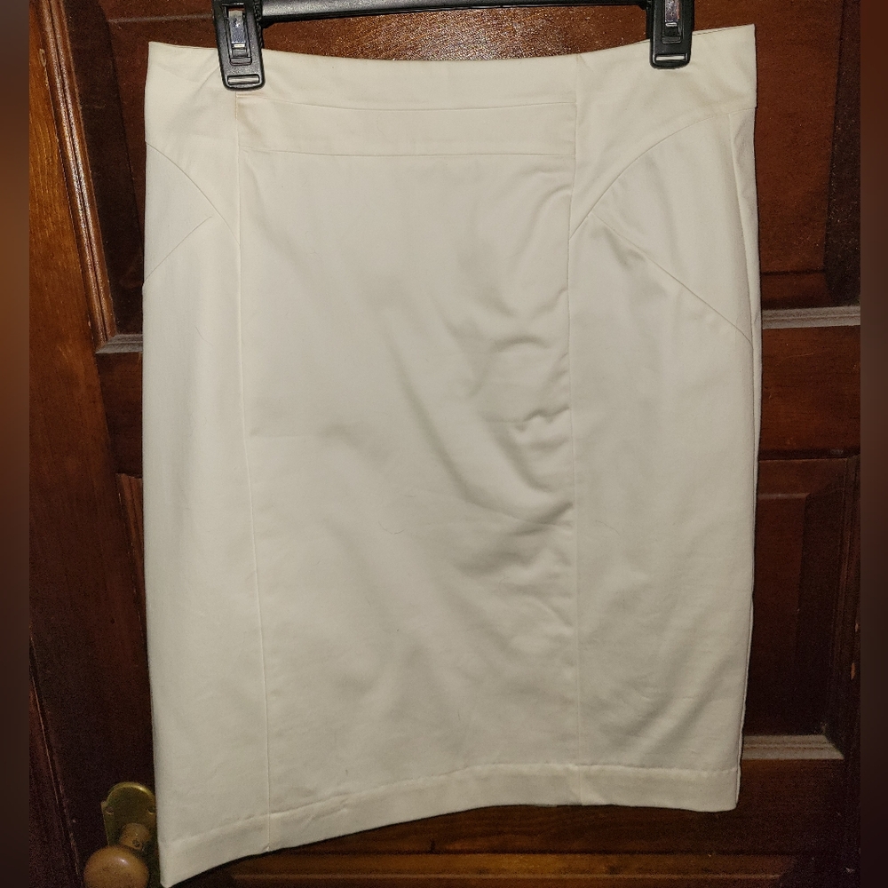 Worthington Cream Asymmetrical Pencil Skirt